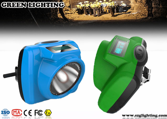 IP68 1W Miners Head Torch ، 5.2Ah 13000 Lux PC Helmet Lamp مع شاشة OLED