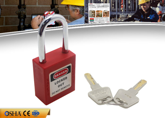 ZC-G01 أحمر قصير قفل قفل أمان للتقييد ، ABS الجسم الصلب تكبل