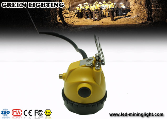 مصباح LED بطريقتين للشحن IP68 Miners Cap مع ضوء تحذير ، 28000lux Superbright