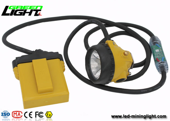 مصباح تعدين IP 68 LED مقاوم للانفجار مع ضوء كابل الأمان ، 28000 Lux Miners Cap Lamp