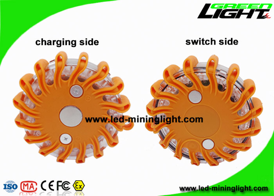 ماء IP65 قابل لإعادة الشحن العنبر LED مشاعل الطريق وامض ضوء تحذير على جانب الطريق مضيئة قرص الطوارئ منارة
