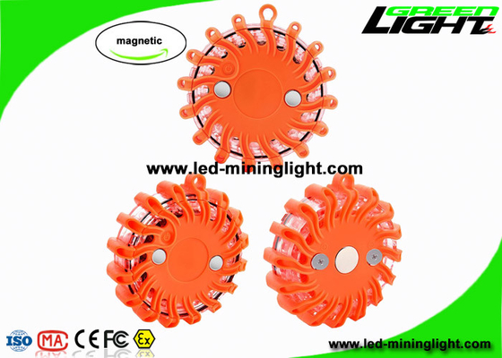 ماء IP65 قابل لإعادة الشحن العنبر LED مشاعل الطريق وامض ضوء تحذير على جانب الطريق مضيئة قرص الطوارئ منارة