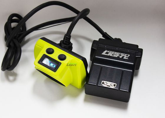 4.07 واط 14 أمبير مصباح تعدين LED سلكي IP68 مقاوم للماء 25000 لوكس مصباح قبعة تعدين مقاوم للصدمات مع شاشة OLED لمنجم الفحم والذهب والصخور