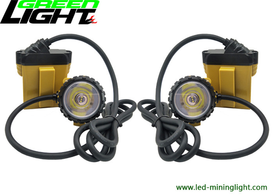 25000 Lux Corded Miners Cap Lamp 10.4Ah Aluminium Lighting Cup with Perfect Light Spot Waterproof IP68