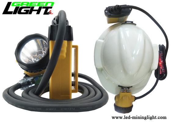 كوب إضاءة من الألومنيوم قابل لإعادة الشحن لعمال المناجم كشافات 25000lux IP68 CREE مصدر الضوء