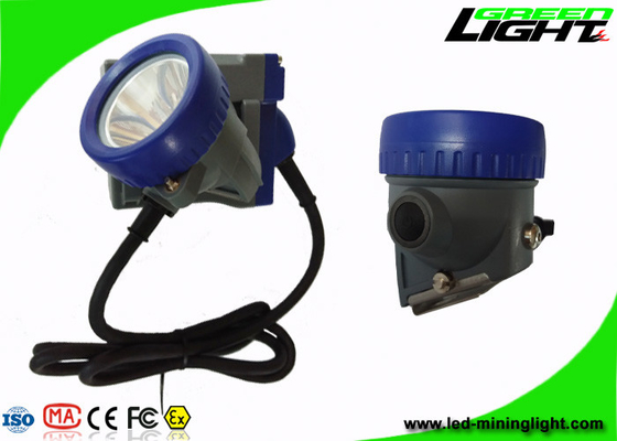قابل لإعادة الشحن 6.6Ah Led Miners Cap Lamp 4000lux GLT-7A Corded IP68 PC Material