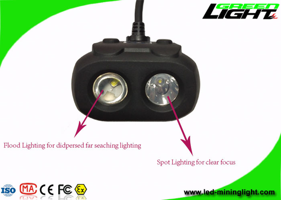 قابلة للشحن OLED Led Miners Cap Lamp 15000lux مقاوم للماء ثنائي الشعاع الوظيفي