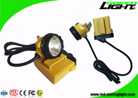 GL12-A 25000lux Mining Hard Hat Headlamp IP68 مقاوم للماء 10.4Ah تحذير منخفض الطاقة