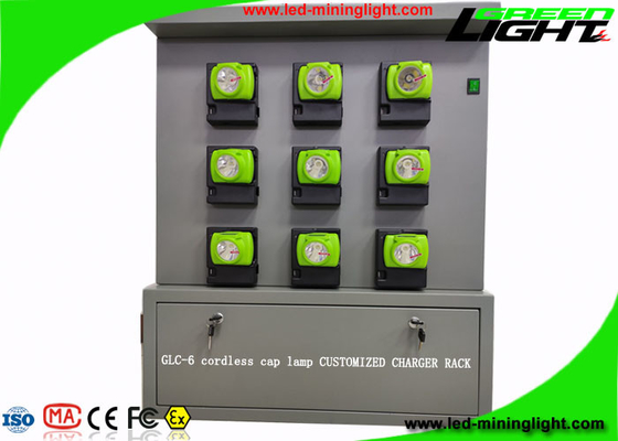 GLC-6 المصباح اللاسلكي ذو الغطاء الصلب للتعدين بأضواء القبعة الصلبة حامل الشحن مع 18 وحدة مزدوجة الجانب