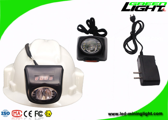مصباح LED صغير الحجم لعمال المناجم سطوع 8000LUX 221lum مع شاشة رقمية