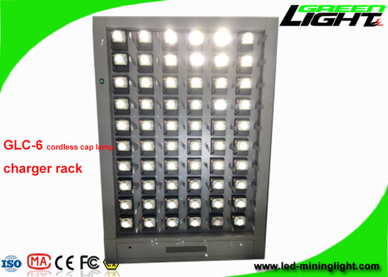 GLC-6 جانب واحد 60 وحدة من مصابيح LED اللاسلكية لعمال المناجم غطاء مصباح محطة شحن 110 فولت -240 فولت
