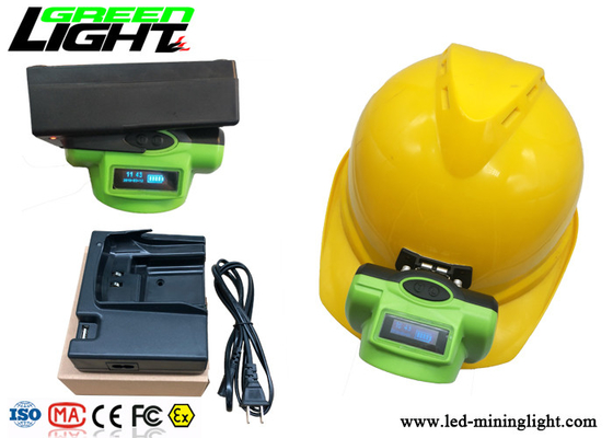 ABS / PC LED Miners Cap Lamp 13000lux دعم USB سريع الشحن مع شاشة OLED