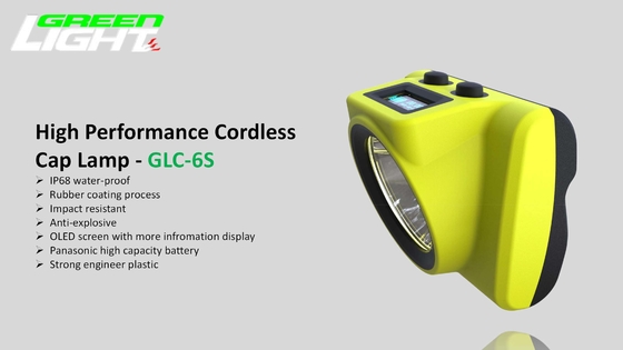 شاشة OLED 6.8Ah اللاسلكي مصباح التعدين 18000 لوكس USB الشحن