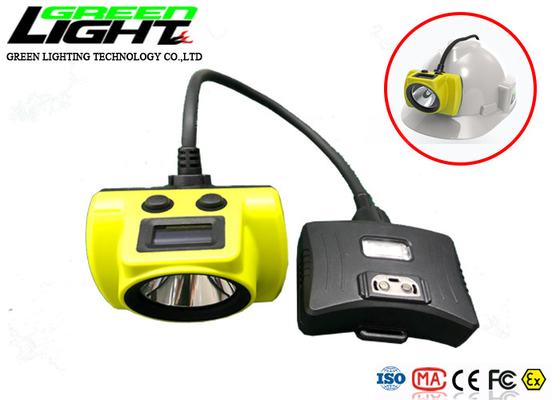 شاشة OLED بطارية 6.8Ah 18000lux 2.3W LED Mining Cap Lamp