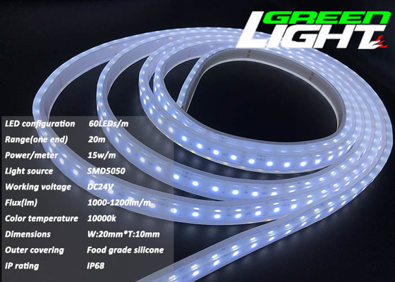 1630lum 220V 17W / M LED أضواء قطاع مرنة المضادة للانفجار RGB SMD2835