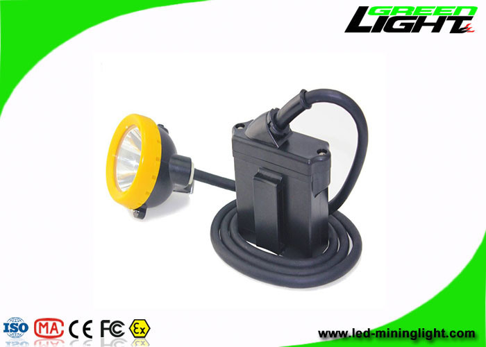 10000 Lux 18 Hours 7800 mAh LED Miners Cap Lamp حبالي بوظيفة تحذير الطاقة المنخفضة