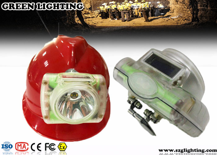 شاشة OLED اللاسلكي مصباح غطاء التعدين ، IP68 1W 6000 Lux Mining Hard Hat Lights