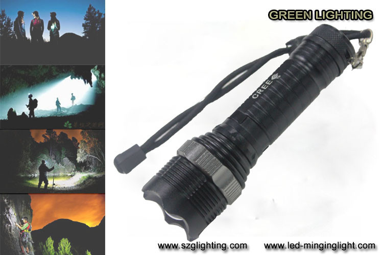 GL-F002 XML-T6 كشاف قابل لإعادة الشحن ، 10W 1200 Lumen Cree مصباح يدوي