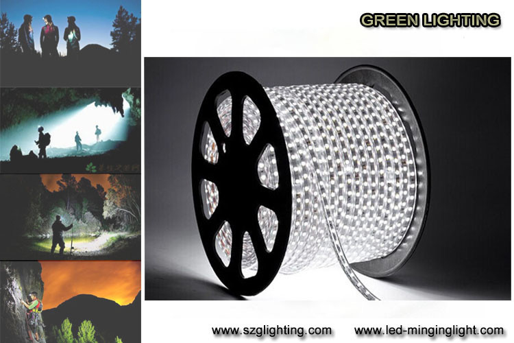 SMD5050 7.2W / M 0.6A ملون سلامة LED شريط مرن ضوء IP67 درجة مقاومة للماء