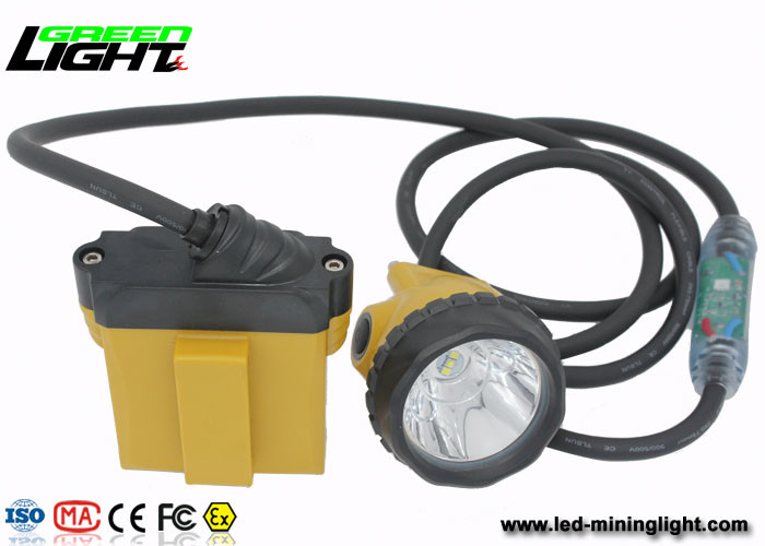 مصباح تعدين IP 68 LED مقاوم للانفجار مع ضوء كابل الأمان ، 28000 Lux Miners Cap Lamp