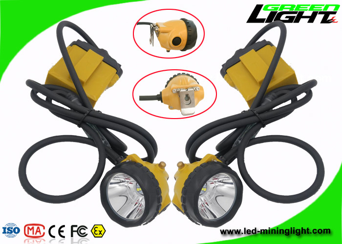 IP68 مقاوم للماء 25000lux مصابيح LED ذات قبعة صلبة قابلة لإعادة الشحن بسعة 10.4Ah