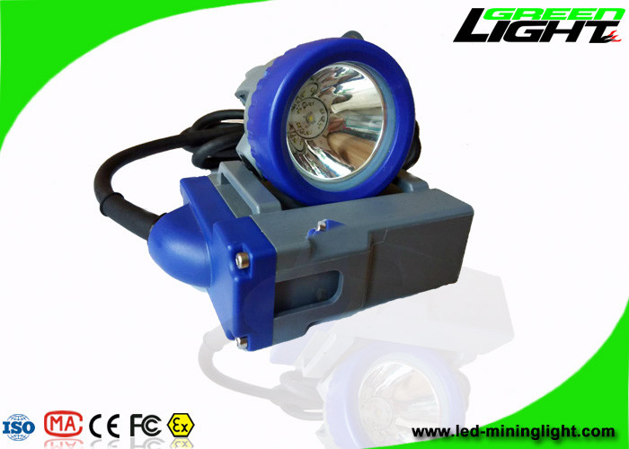 قابل لإعادة الشحن 6.6Ah Led Miners Cap Lamp 4000lux GLT-7A Corded IP68 PC Material