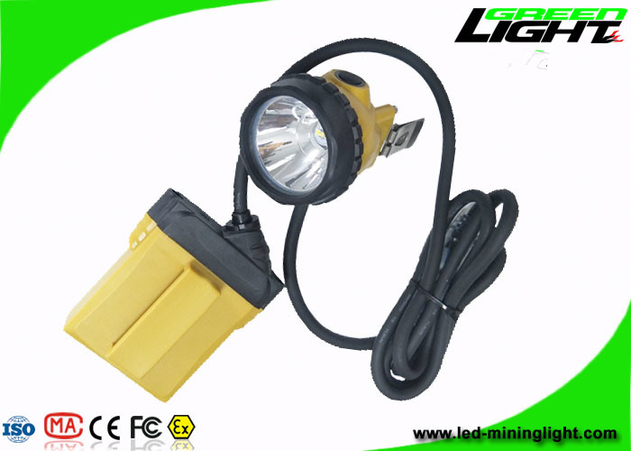 10.4Ah IP68 Minig Cap Lights 25000 Lux Minig Corded Cable مع تحذير من انخفاض الطاقة