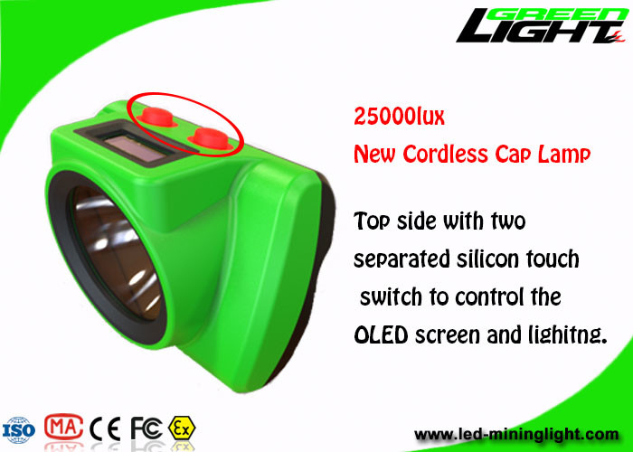مصباح رأس صغير لاسلكي ذو قبعة صلبة صغير الحجم IP68 25000lux عالي السطوع GLC-6S