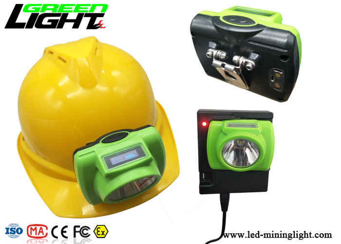 ABS / PC LED Miners Cap Lamp 13000lux دعم USB سريع الشحن مع شاشة OLED