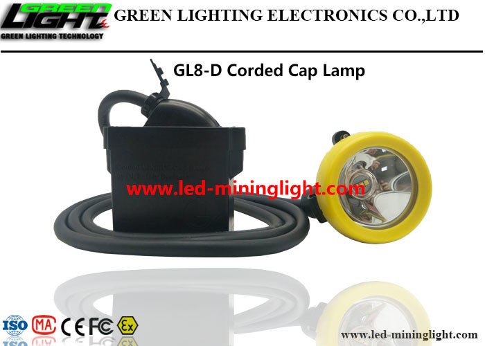 خفيفة الوزن LED Miners Cap Lamp 10000lux 7.8Ah ليثيوم أيون مع غطاء زر السيليكون
